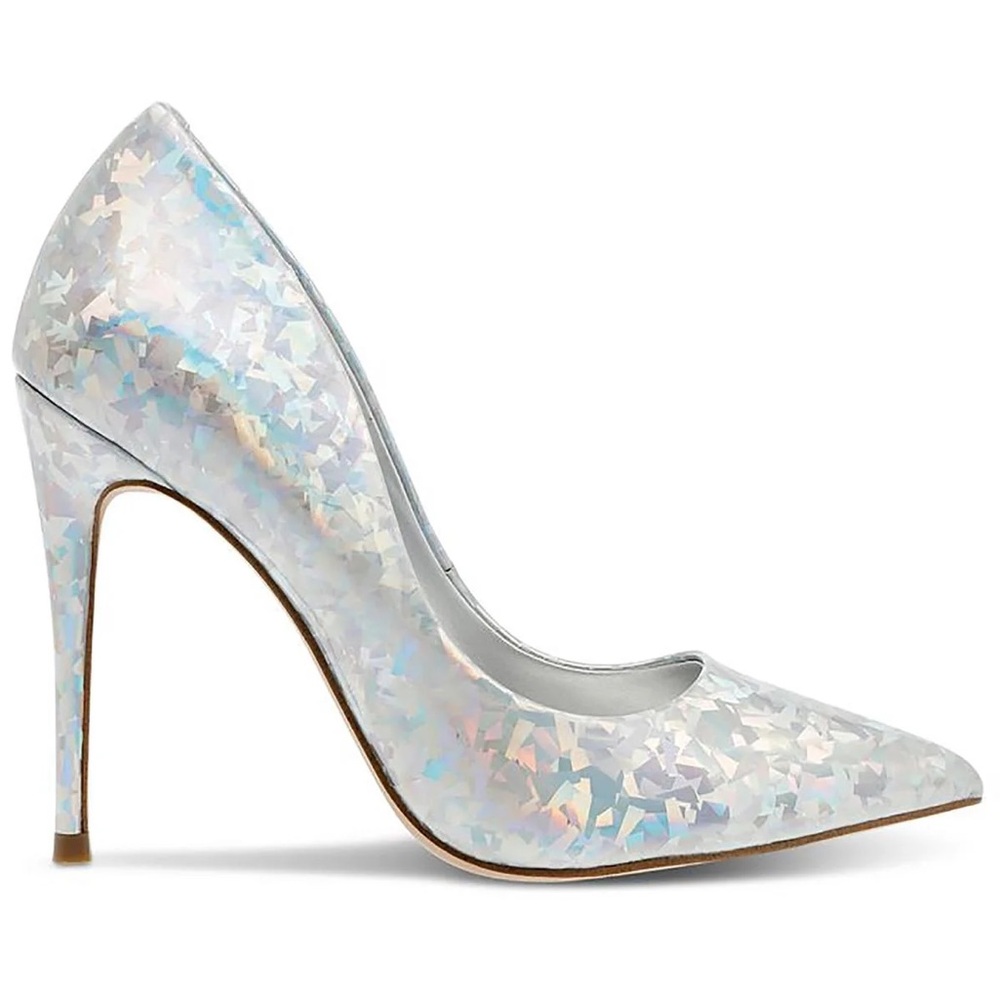 Steve Madden Silver Holographic Heels